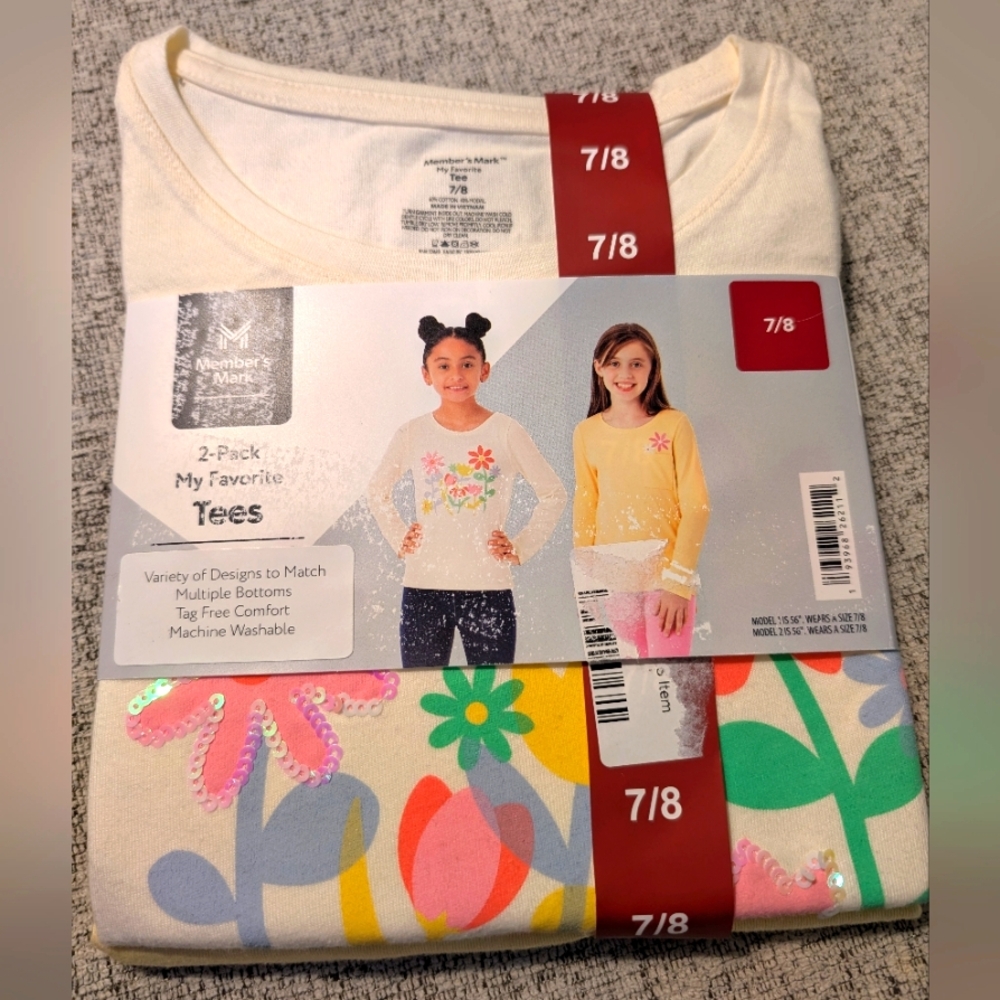 Member's Mark Girls' Floral Tees 2-Pack